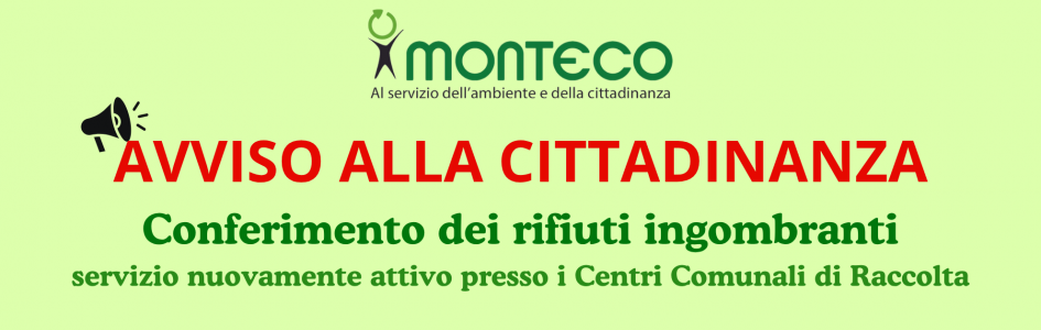 ARO LE1: Ripresa del conferimento dei rifiuti ingombranti